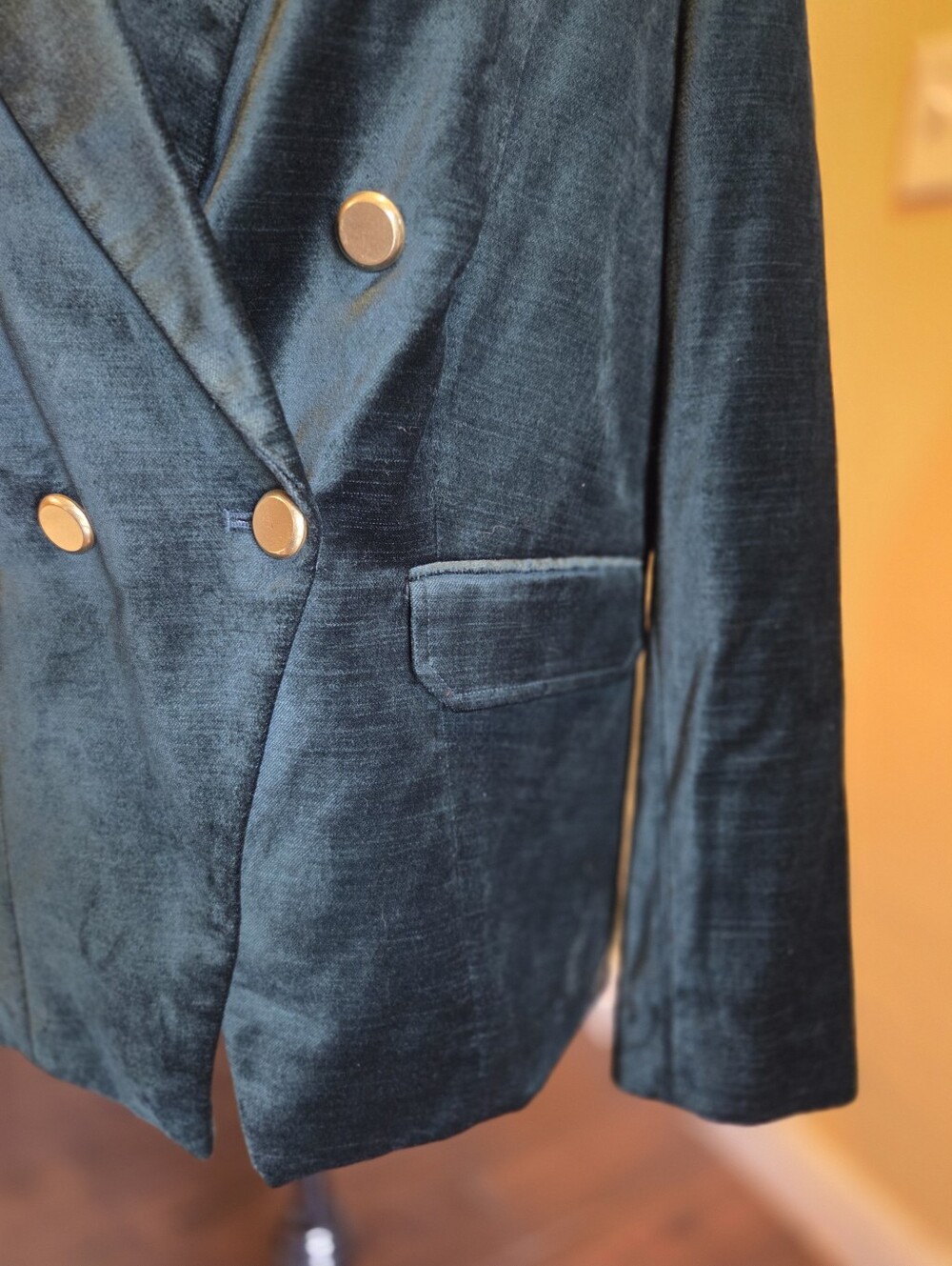 Chicos Velvet Double-Breasted Vintage Blazer | Size Large - Picture 5 of 6